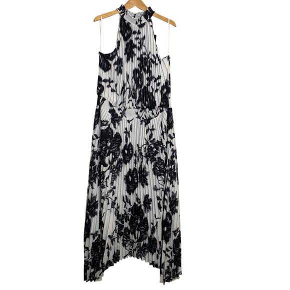 WHBM Dress NWT Size 18 Sleeveless Halter Midi Length Pleat Accordion Whimsgoth - Picture 2 of 10